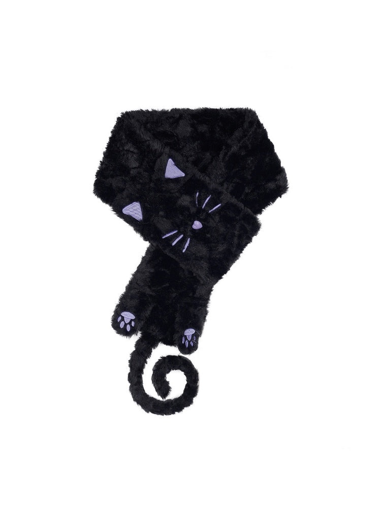 Cute Little Night Cat Warm Fur Tippet【s0000015349】