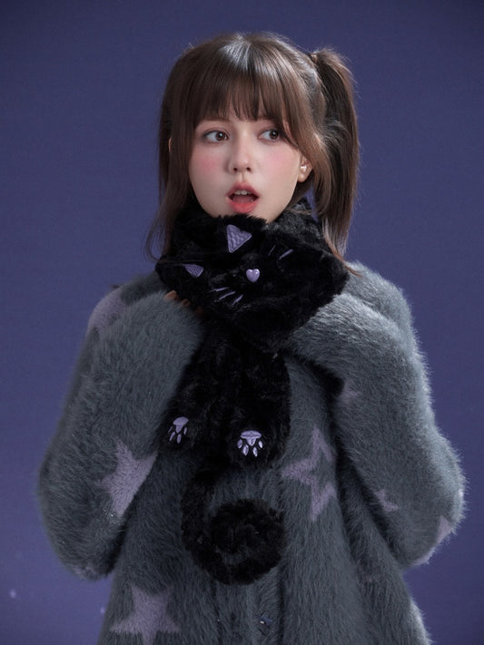 Cute Little Night Cat Warm Fur Tippet【s0000015349】