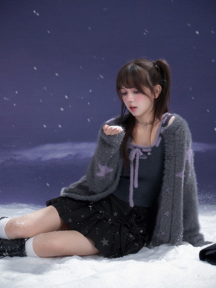 Y2K Star Metal Pendant Pleated Short Skirt【s0000015356】