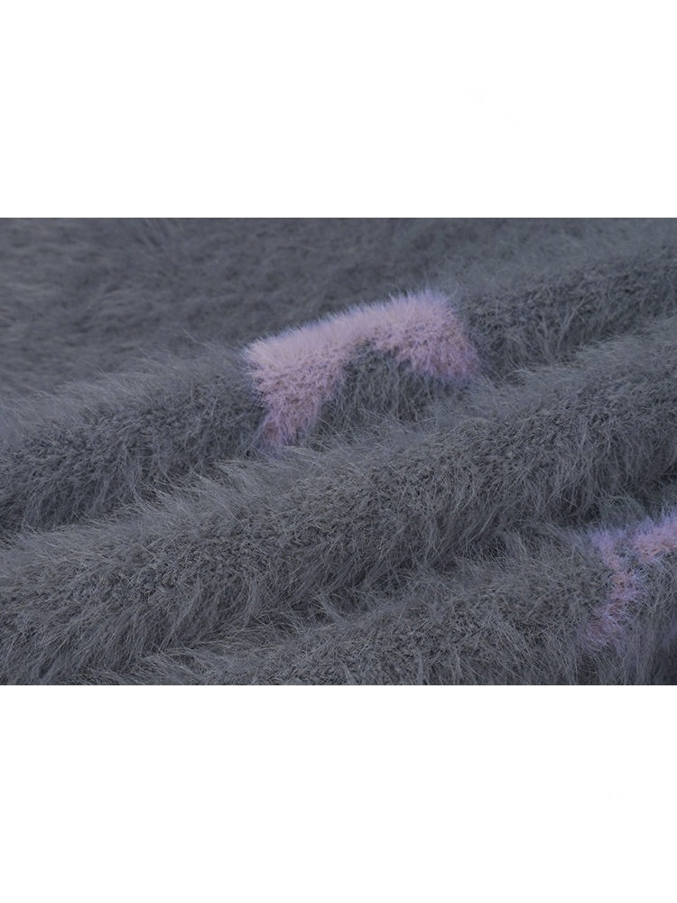 Star Imitation Mink Vest Cardigan Plush Two-Piece Set【s0000015357】