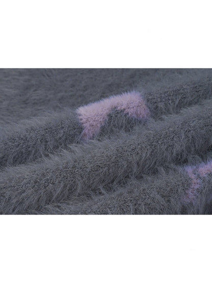 Star Imitation Mink Vest Cardigan Plush Two-Piece Set【s0000015357】