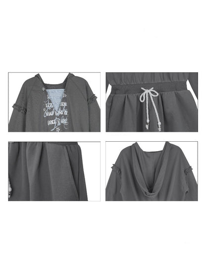 Winter Night Lake Hooded Sweat Loose Dress【s0000015360】
