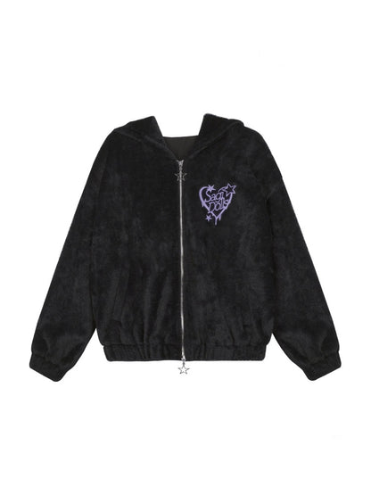 Spirit Handsome Street  Embroidery Environmentally Friendly Fur Fleece Jacket【s0000015363】