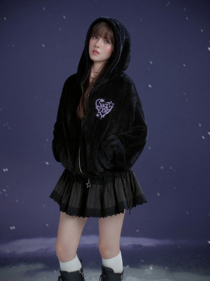 Spirit Handsome Street  Embroidery Environmentally Friendly Fur Fleece Jacket【s0000015363】