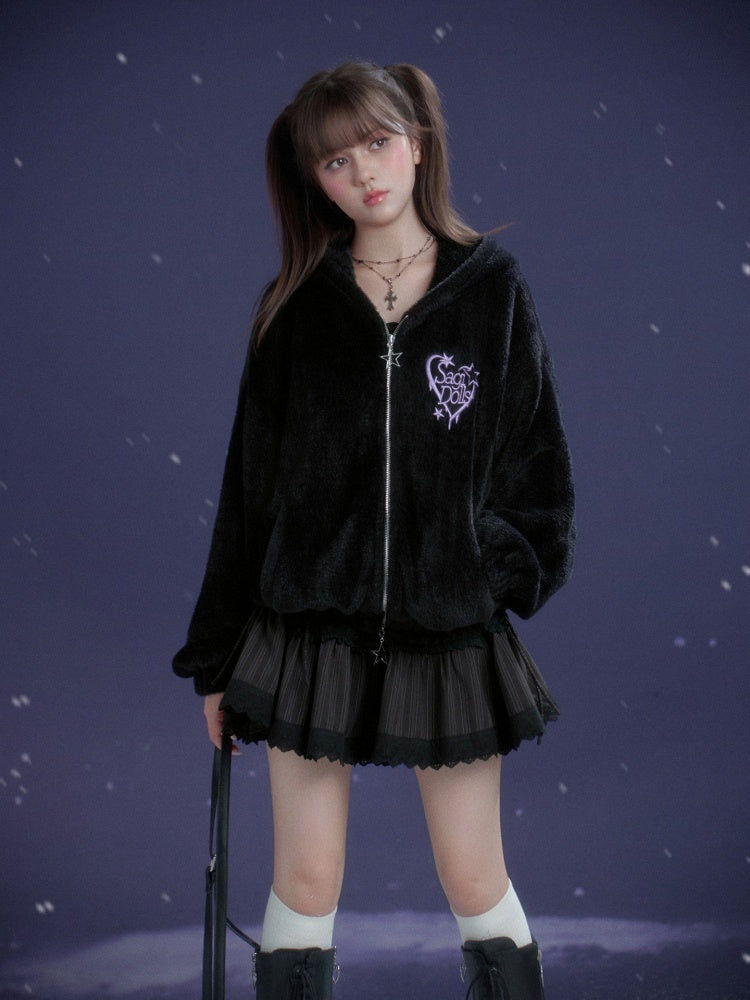 Spirit Handsome Street  Embroidery Environmentally Friendly Fur Fleece Jacket【s0000015363】