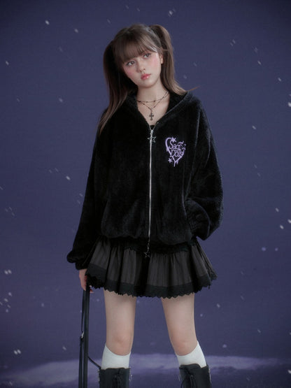 Spirit Handsome Street  Embroidery Environmentally Friendly Fur Fleece Jacket【s0000015363】