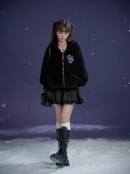 Spirit Handsome Street  Embroidery Environmentally Friendly Fur Fleece Jacket【s0000015363】