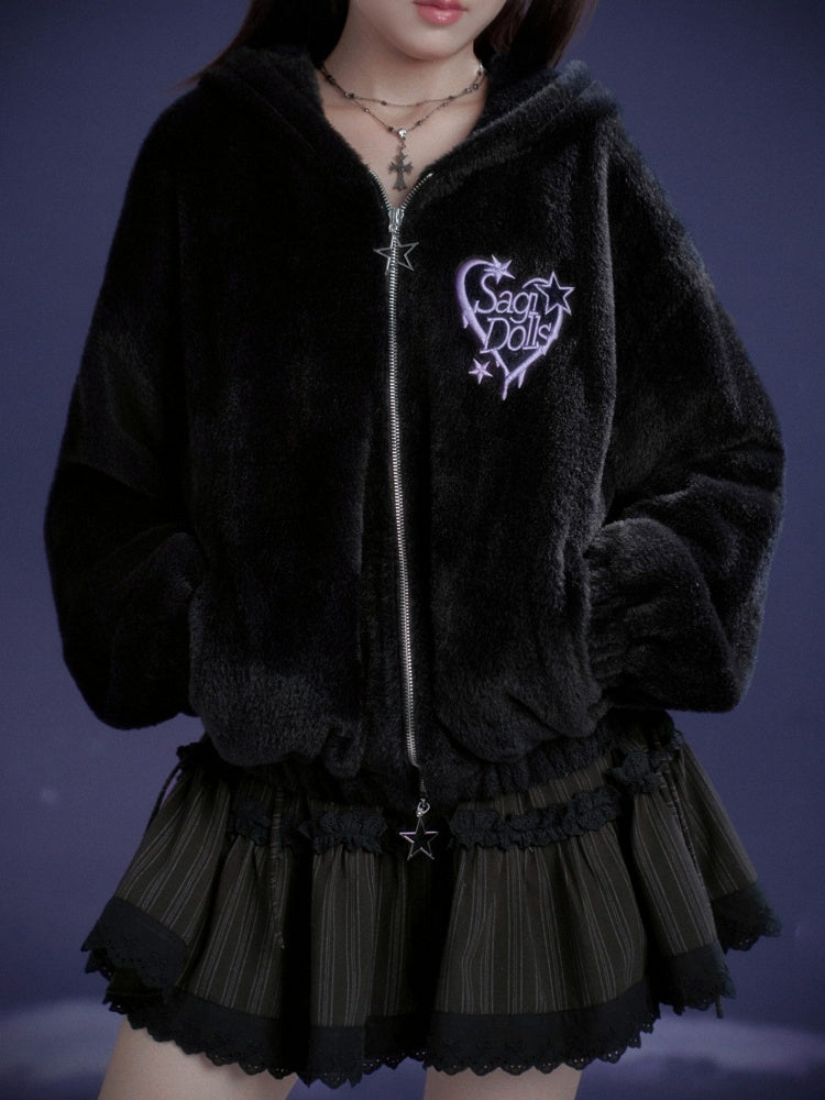 Spirit Handsome Street  Embroidery Environmentally Friendly Fur Fleece Jacket【s0000015363】