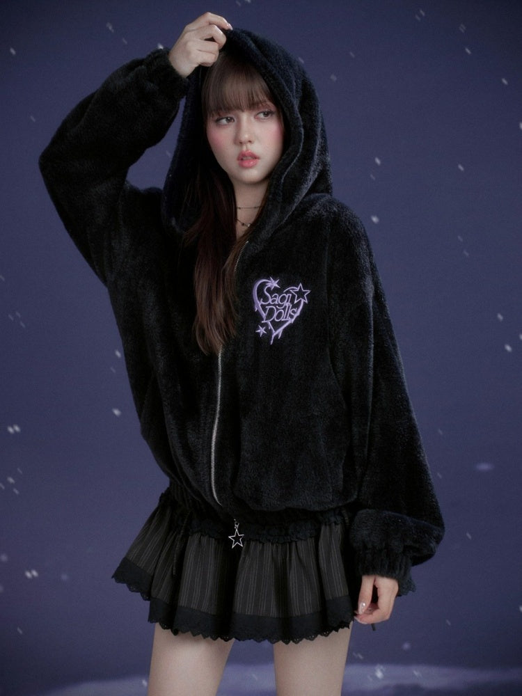 Spirit Handsome Street  Embroidery Environmentally Friendly Fur Fleece Jacket【s0000015363】