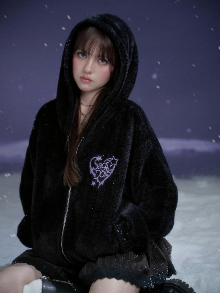 Spirit Handsome Street  Embroidery Environmentally Friendly Fur Fleece Jacket【s0000015363】