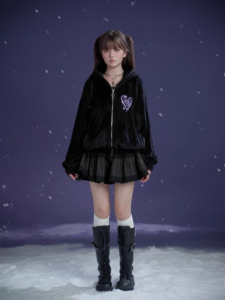 Spirit Handsome Street  Embroidery Environmentally Friendly Fur Fleece Jacket【s0000015363】