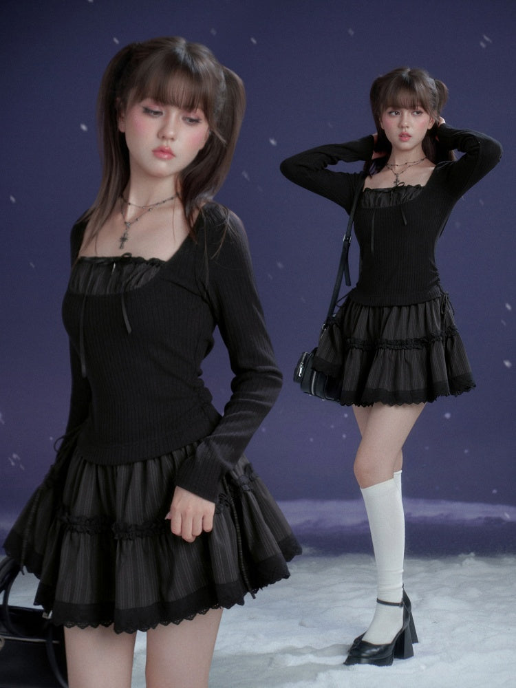 Midnight Waltz Slim Waist Dress【s0000015364】