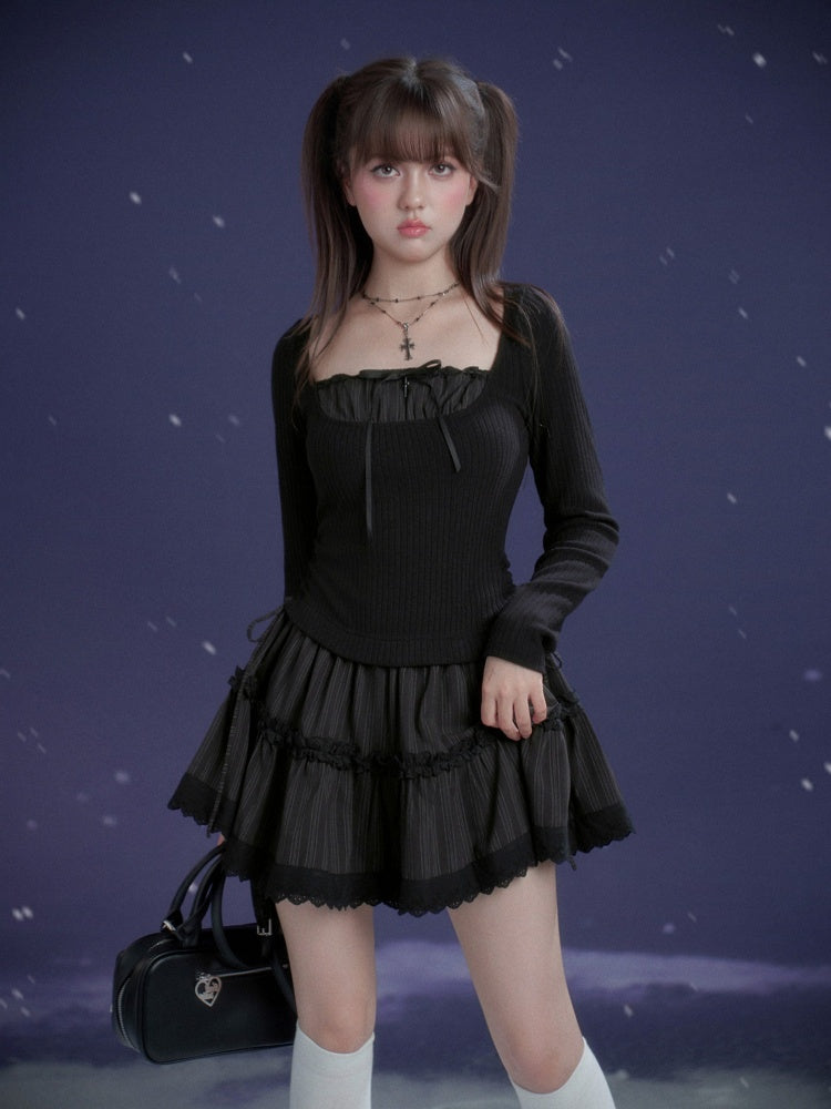 Midnight Waltz Slim Waist Dress【s0000015364】