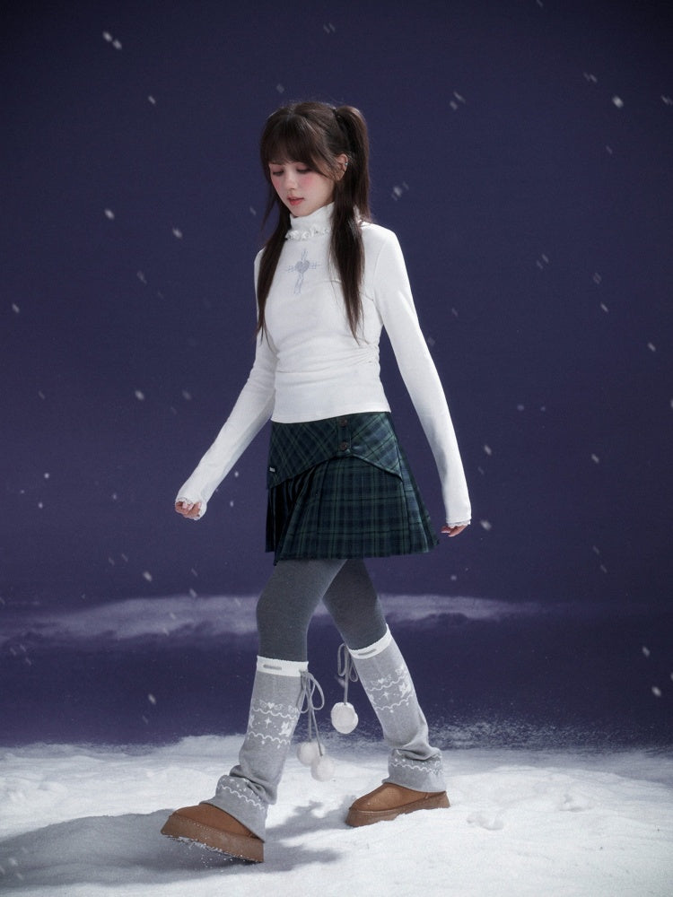 Pom-Pom Snow Boots Fair Island knitted Sock Covers【s0000015367】