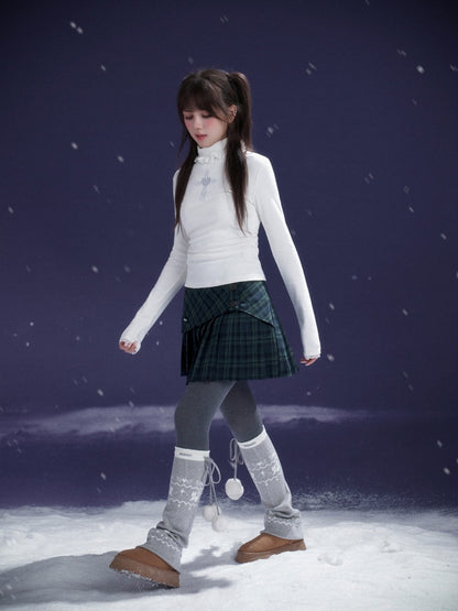 Pom-Pom Snow Boots Fair Island knitted Sock Covers【s0000015367】