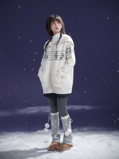 Pom-Pom Snow Boots Fair Island knitted Sock Covers【s0000015367】