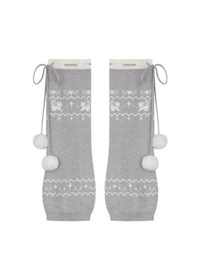 Pom-Pom Snow Boots Fair Island knitted Sock Covers【s0000015367】