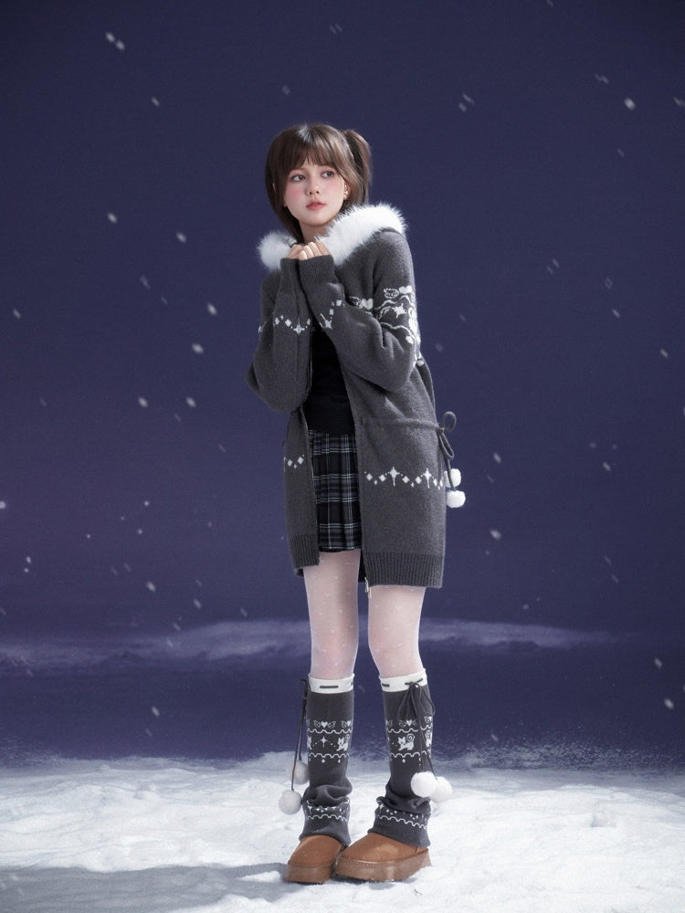 Pom-Pom Snow Boots Fair Island knitted Sock Covers【s0000015367】