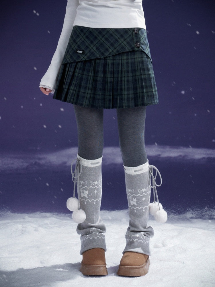 Pom-Pom Snow Boots Fair Island knitted Sock Covers【s0000015367】