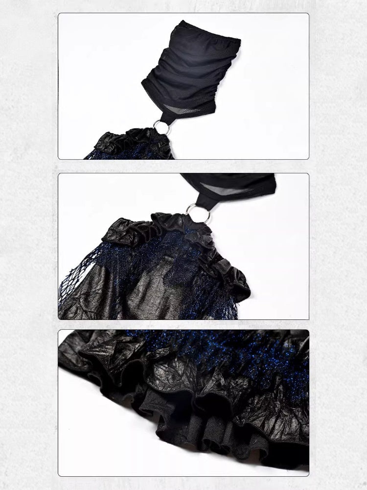Y3K Grunge Punk Mesh Glitter Lace Frill Leg Cover Sock【s0000015474】