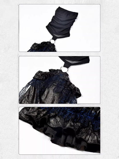 Y3K Grunge Punk Mesh Glitter Lace Frill Leg Cover Sock【s0000015474】