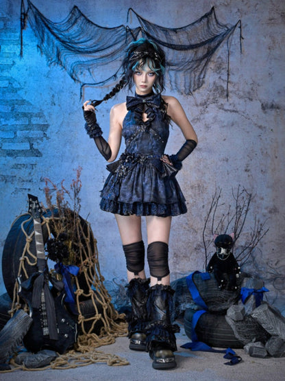 Y3K Grunge Punk Mesh Glitter Lace Frill Leg Cover Sock【s0000015474】