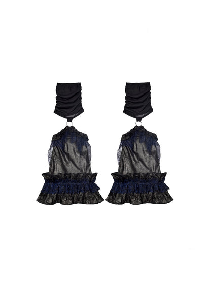 Y3K Grunge Punk Mesh Glitter Lace Frill Leg Cover Sock【s0000015474】