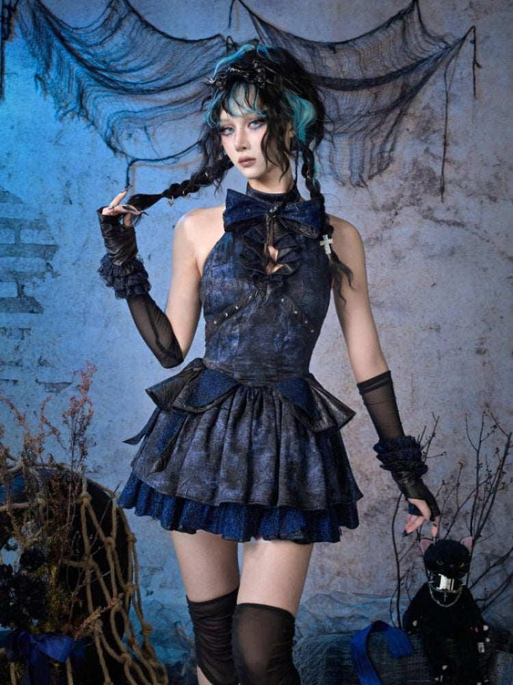 Y3K Punk Ruffle Fine Glitter Lace Mesh Hand Sleeve Arm Cover【s0000015475】