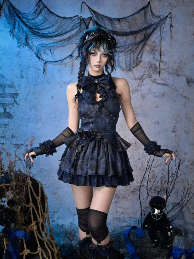 Y3K Punk Ruffle Fine Glitter Lace Mesh Hand Sleeve Arm Cover【s0000015475】