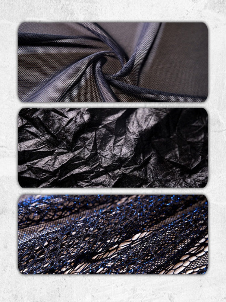 Y3K Punk Ruffle Fine Glitter Lace Mesh Hand Sleeve Arm Cover【s0000015475】