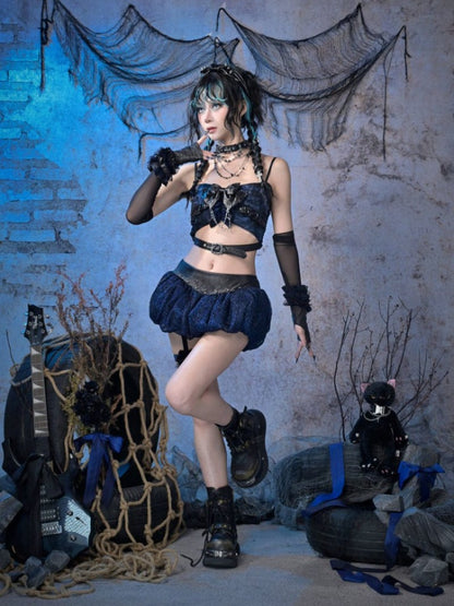 Y3K Punk Ruffle Fine Glitter Lace Mesh Hand Sleeve Arm Cover【s0000015475】