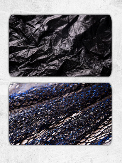 Rock Punk Wrinkled Glitter Bow Low-Rise Short Pants【s0000015480】