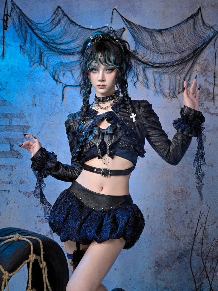 Leg Ring Low-Waisted Glitter Lace Flower Bud Puffy Skirt【s0000015481】