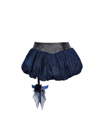Leg Ring Low-Waisted Glitter Lace Flower Bud Puffy Skirt【s0000015481】