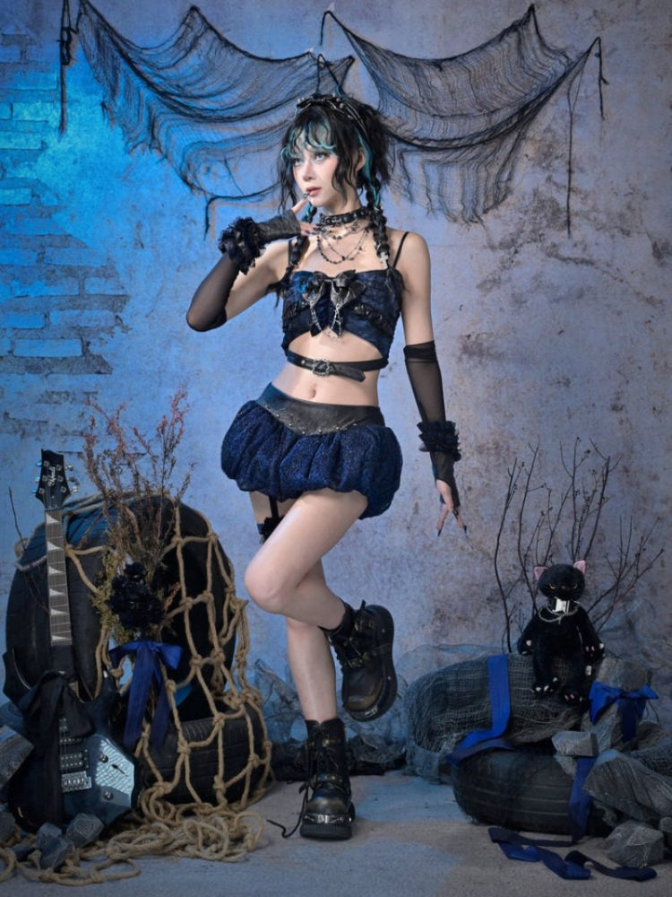 Leg Ring Low-Waisted Glitter Lace Flower Bud Puffy Skirt【s0000015481】