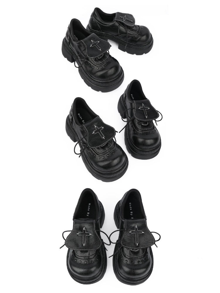 Subculture Flap Heightened Platform Leather Shoes【s0000015484】
