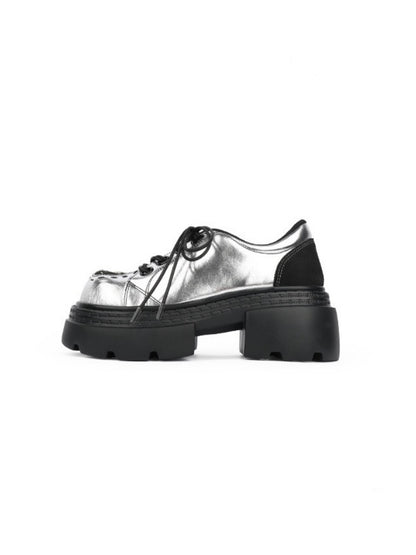 Subculture Heart Stitch Silver Platform Shoes【s0000015486】