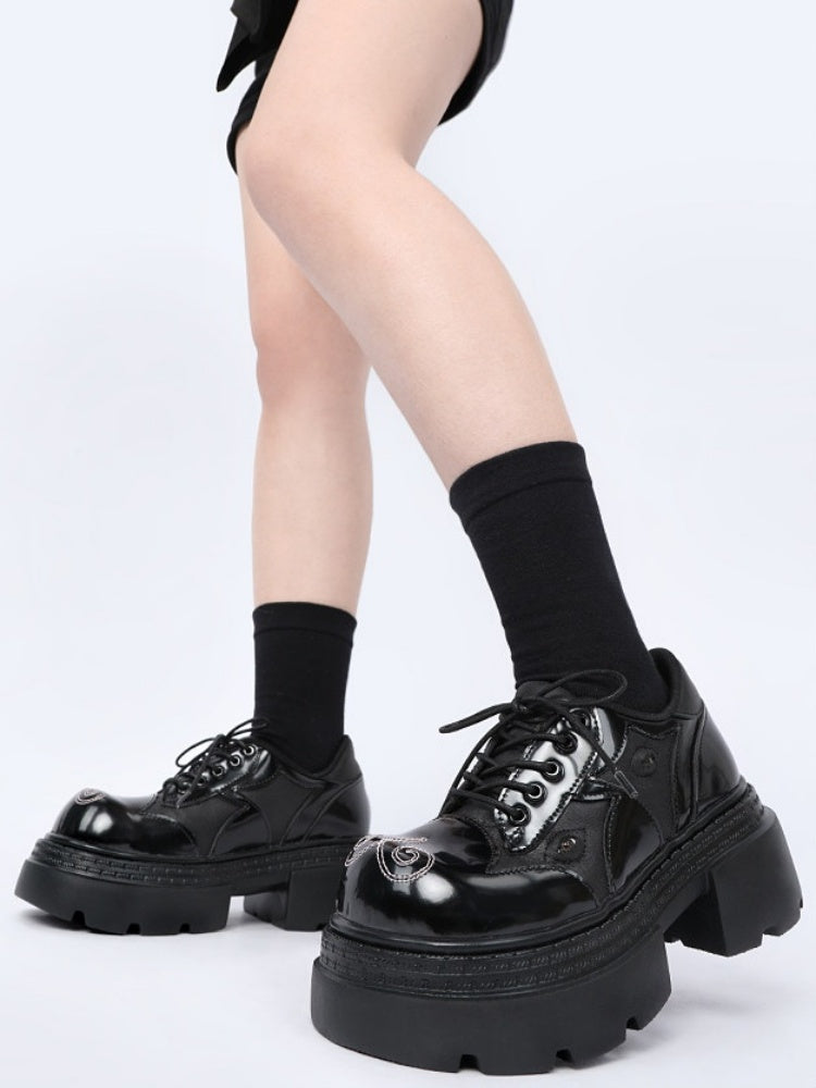 Gothic Stitch Heightened Platform Derby Shoes【s0000015487】