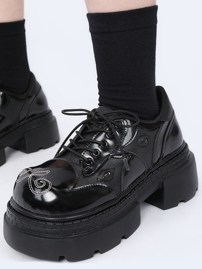 Gothic Stitch Heightened Platform Derby Shoes【s0000015487】