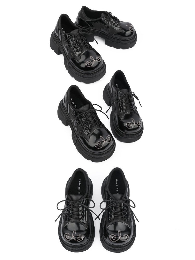Gothic Stitch Heightened Platform Derby Shoes【s0000015487】