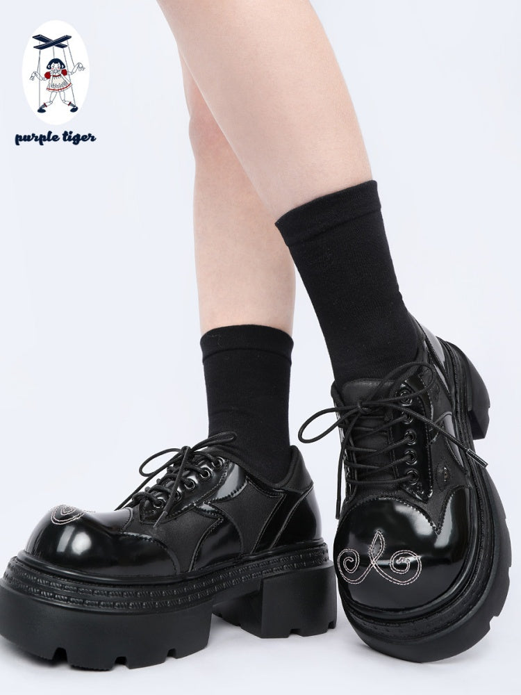 Gothic Stitch Heightened Platform Derby Shoes【s0000015487】