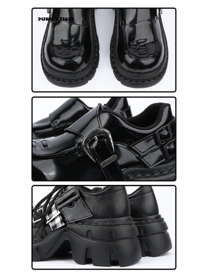 Chunky Heel Belt Loafers Platform Shoes【s0000015488】