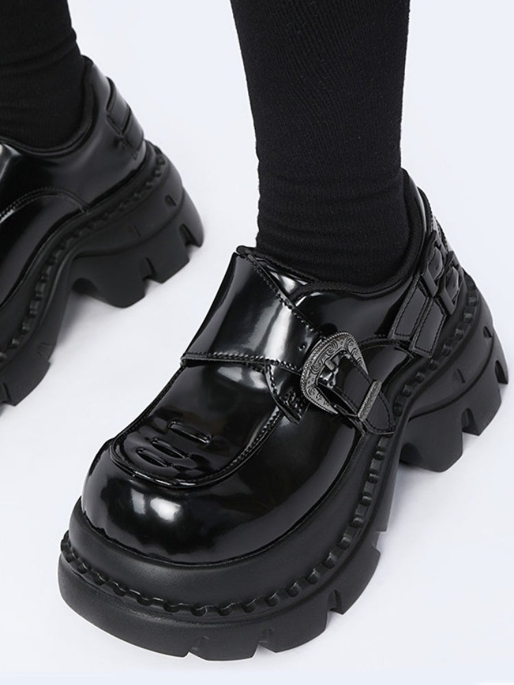Chunky Heel Belt Loafers Platform Shoes【s0000015488】