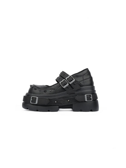 Niche Design Belt Rivet Punk Platform Shoes【s0000015491】
