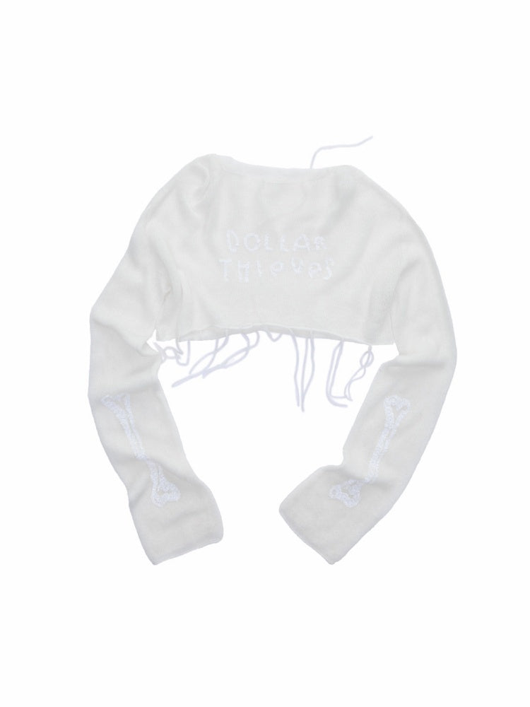 Mohair Beaded Embroidered Slightly Sheer Blouse【s0000015503】