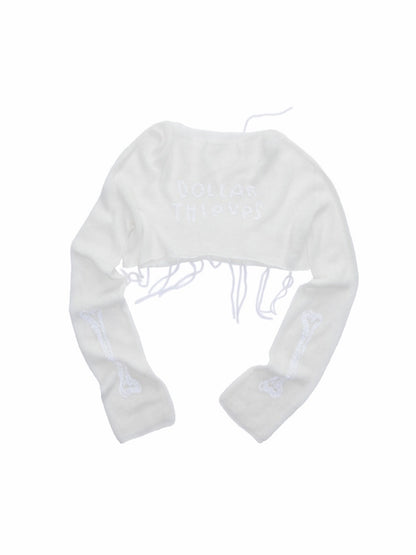 Mohair Beaded Embroidered Slightly Sheer Blouse【s0000015503】