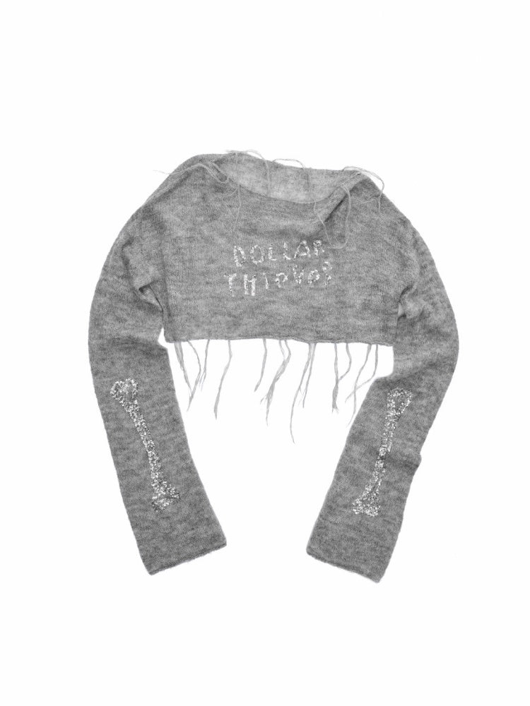 Mohair Beaded Embroidered Slightly Sheer Blouse【s0000015503】