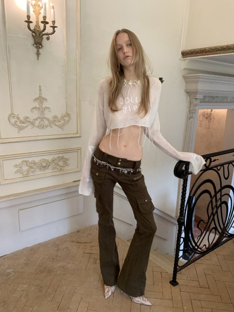 Mohair Beaded Embroidered Slightly Sheer Blouse【s0000015503】