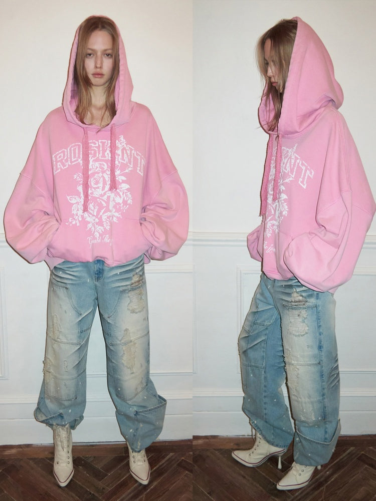 Washed Low-Rise Straight-Leg Loose Frayed Jeans【s0000015506】
