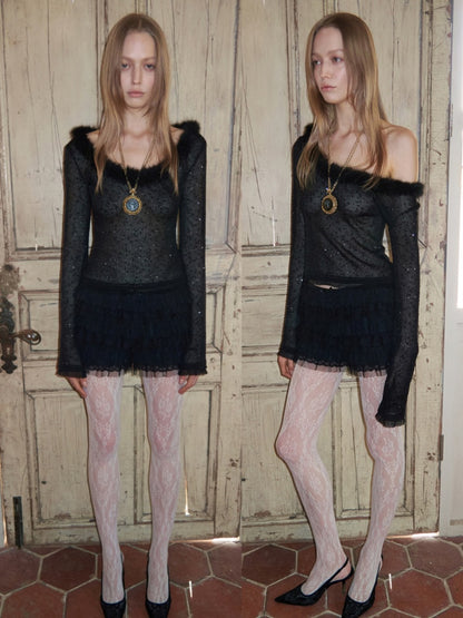 Chiffon Lace Multi-Layer Low-Rise Cake Puffy Shorts【s0000015508】